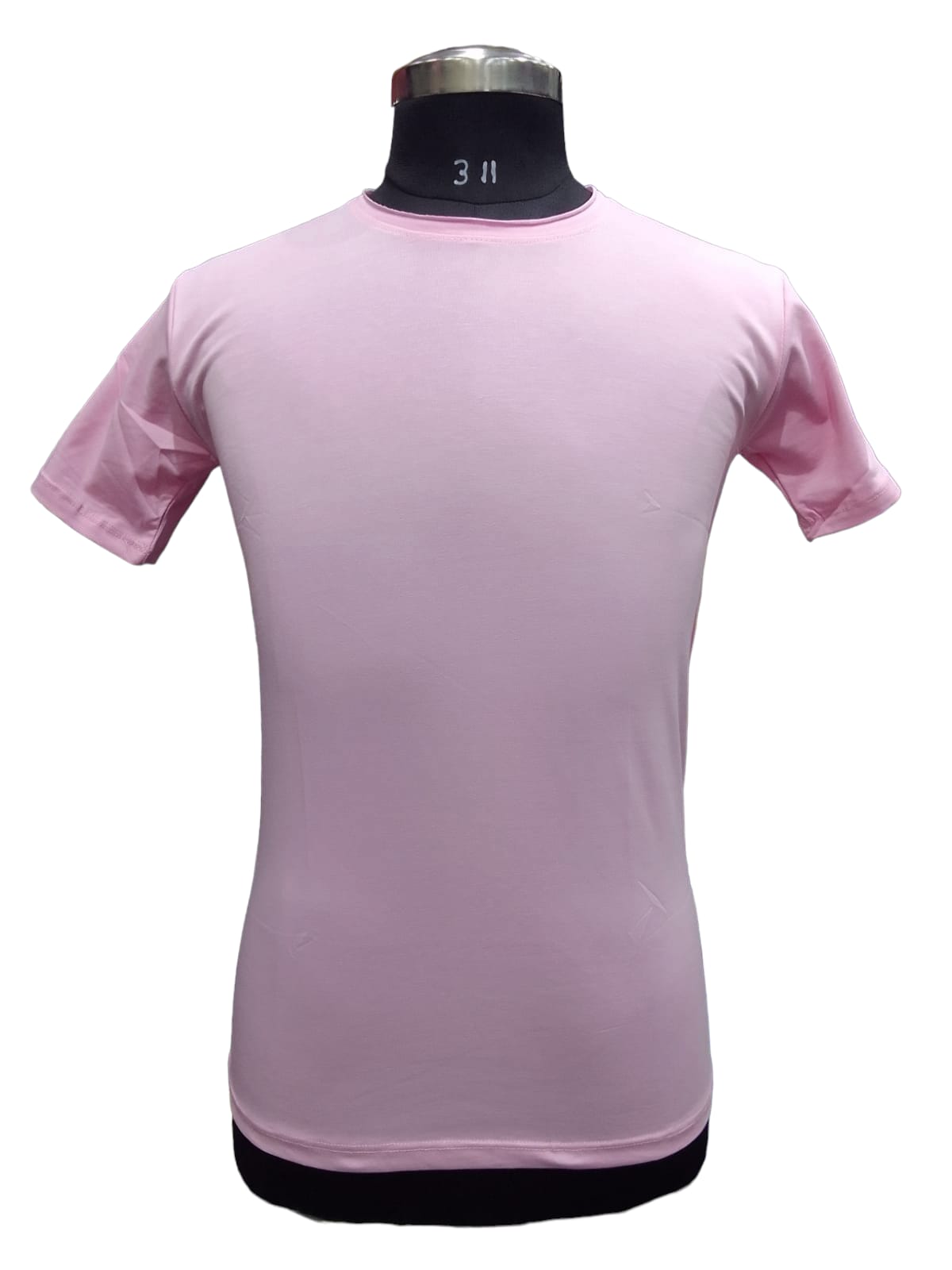 SOLID ROUND NECK PINK COLOUR T SHIRT 3087 