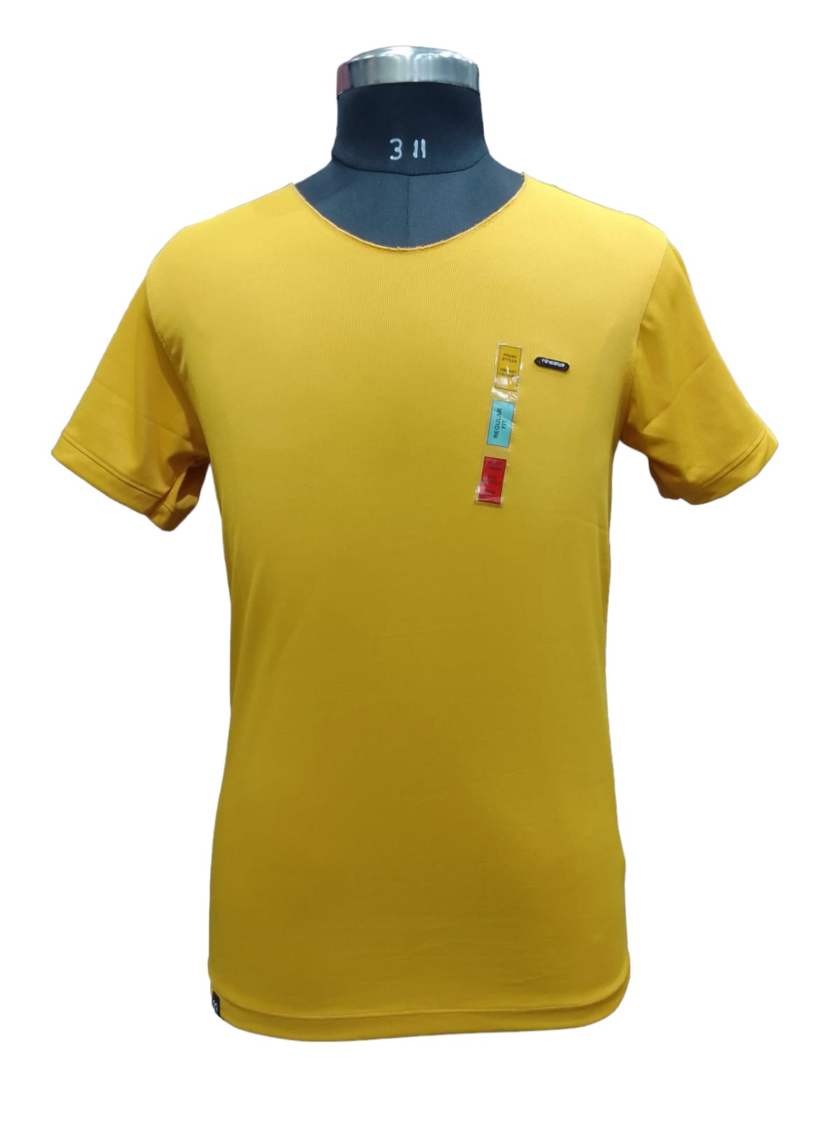 SOLID YELLOW COLOUR V NECK T SHIRT FOR MEN 3084