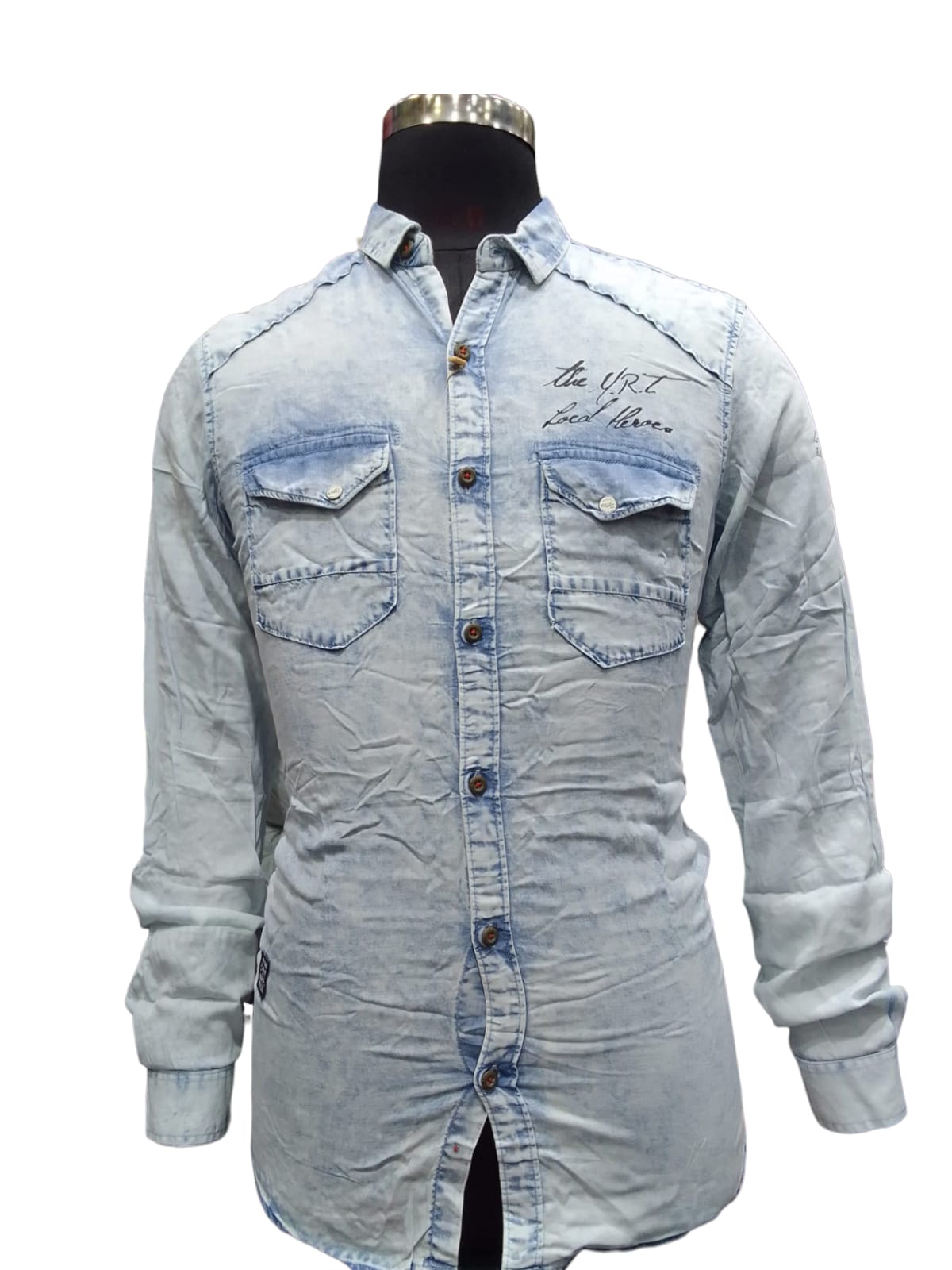 PREMIUM QUALITY LIGHT BLUE SHIRT WITH TWO POCKETS 1040