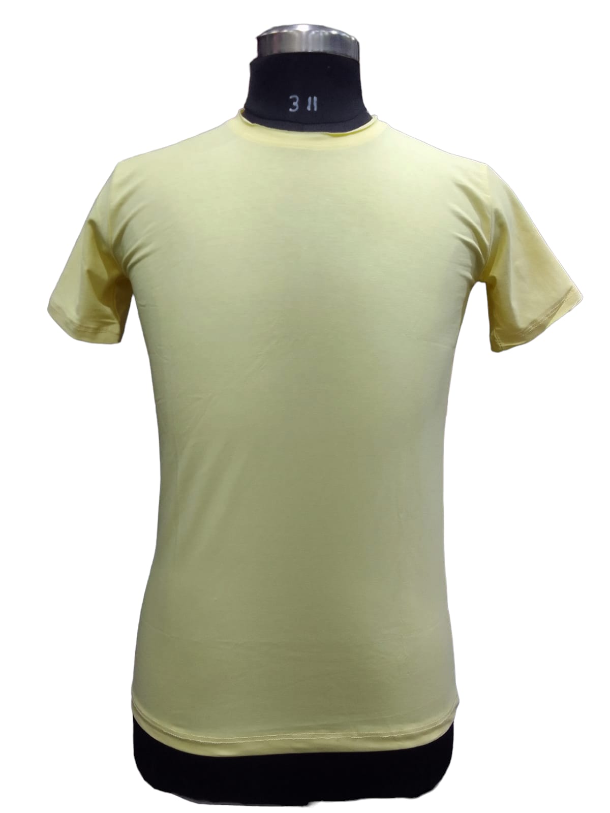 SOLID LEMON YELLOW ROUND NECK T SHIRT 3088