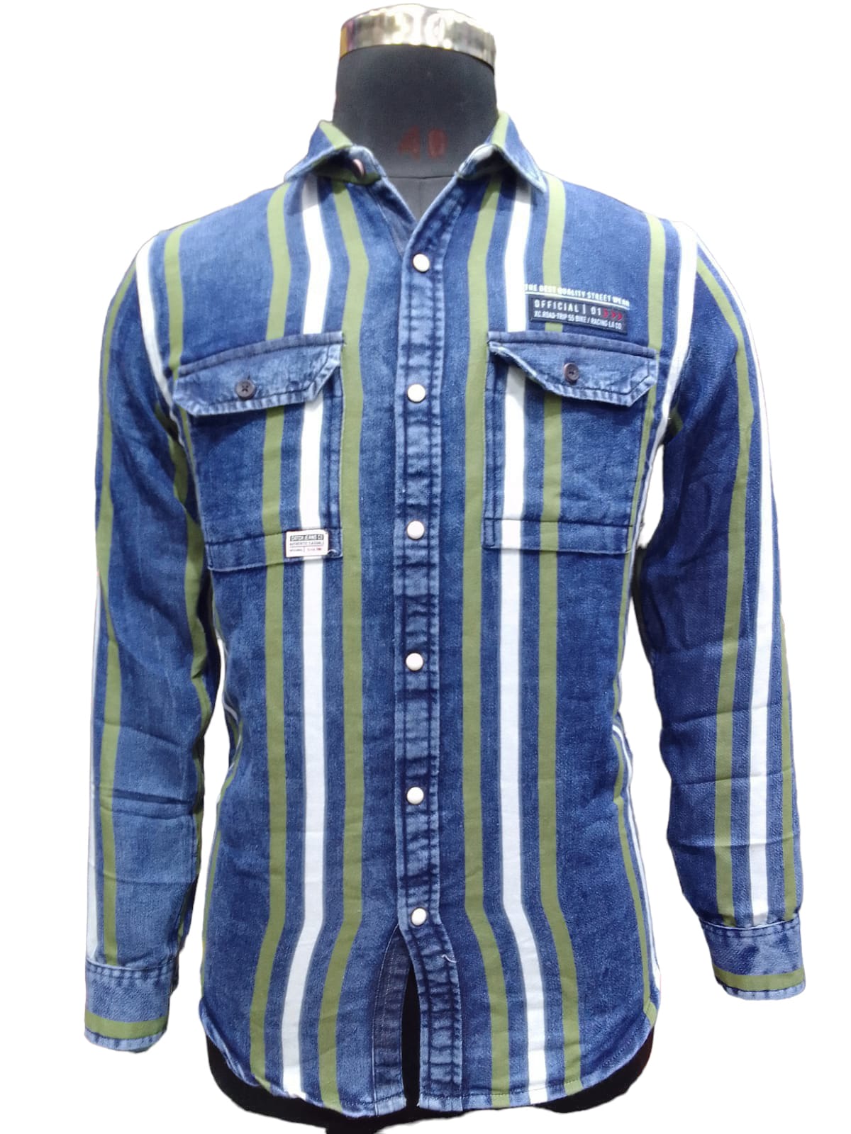 PREMIUM QUALITY DENIM BLUE SHIRT WITH TWO POCKETS 1039