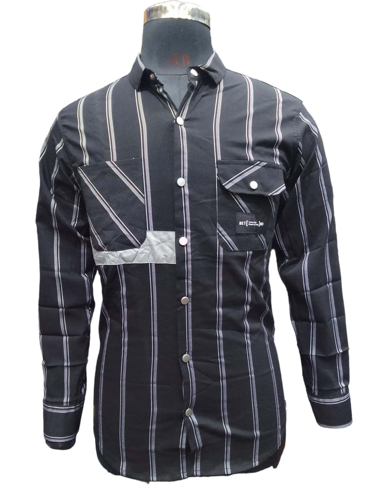 PREMIUM QUALITY BLACK STRIPED SHIRT 1038