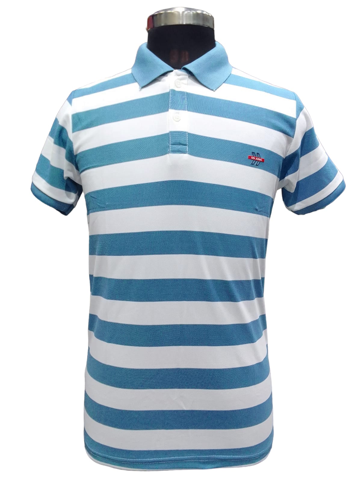 BLUE AND WHITE POLO T-SHIRT FOR MEN 3110