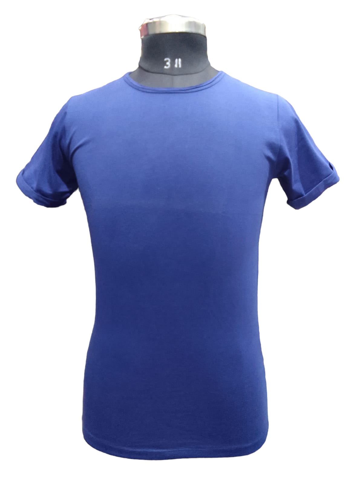 NAVY BLUE ROUND NECK SOLID COLOUR T SHIRT 3086