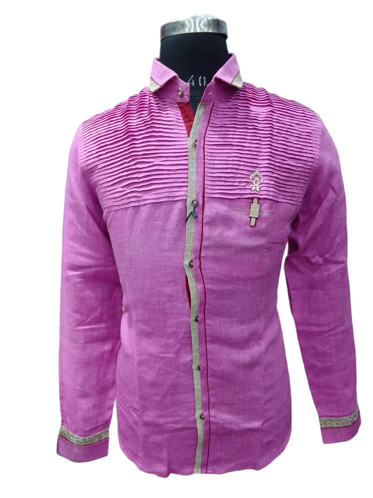 Premium Quality Party Wear Designer Linen Shirt 1024