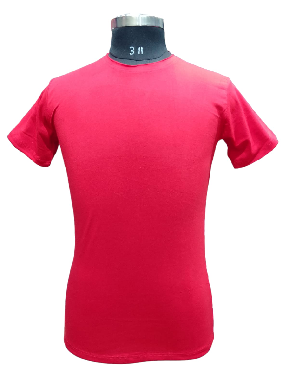 MENS ROUND NECK SOLID RED COLOUR T SHIRT 3089