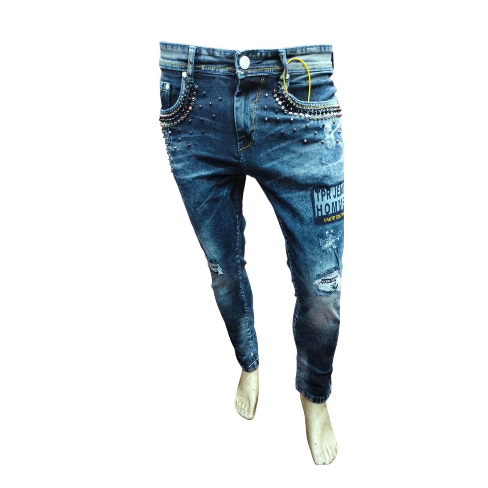 Premium Quality Stretchable Tone Designer Denim Jeans with Stud Work 5003